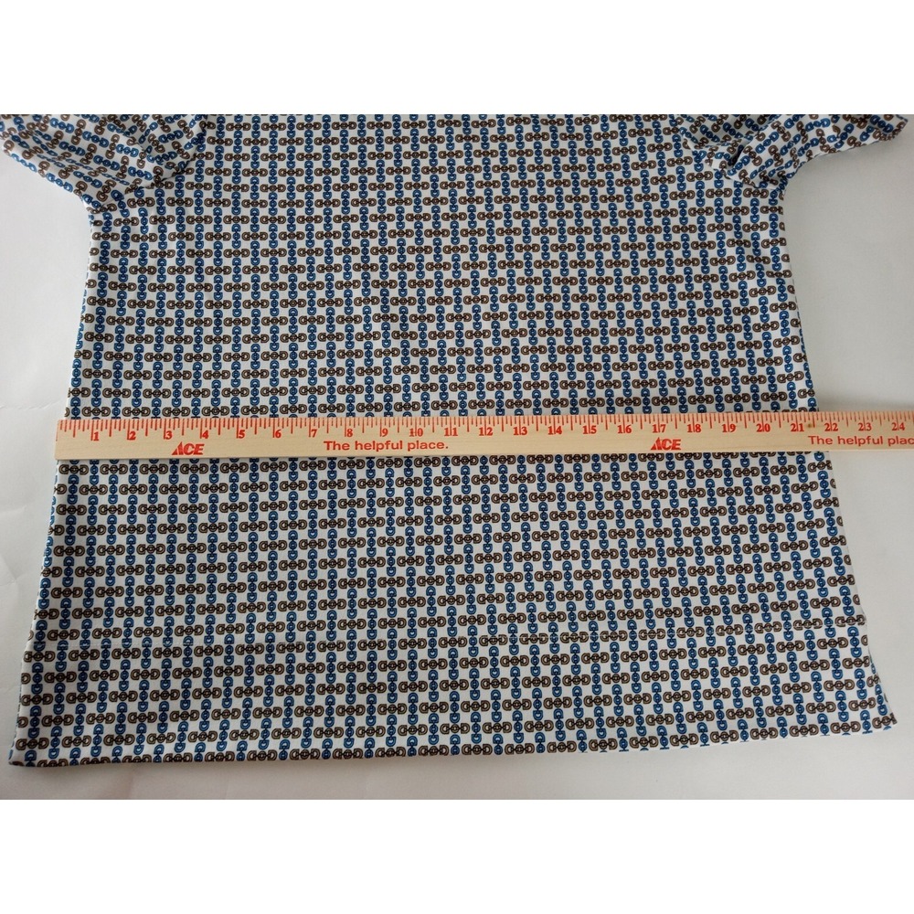 Ann Taylor Womens Top Multicolor Chain Print Short Sleeve Side Slit Medium - Picture 5 of 10